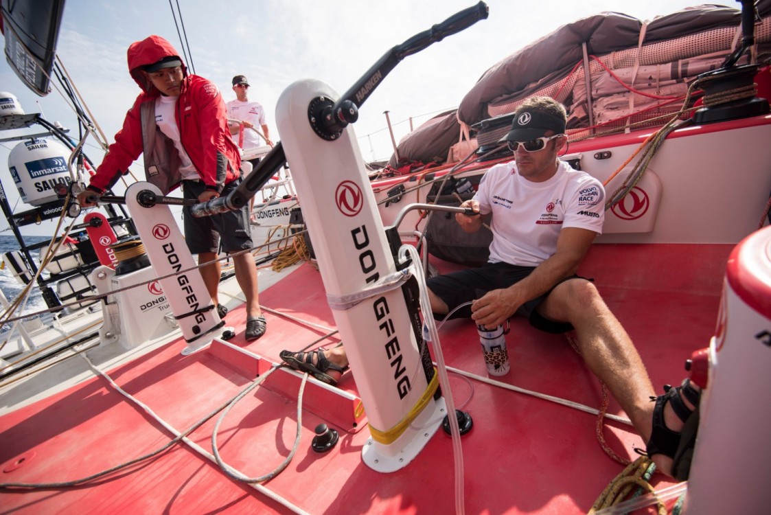 2014-15, Dongfeng Race Team, Leg6, OBR, VOR, Volvo Ocean Race, onboard, water maker, fresh water, pedestal, pump, Eric Peron, Musto, Harken, Inmarsat, fix, repair