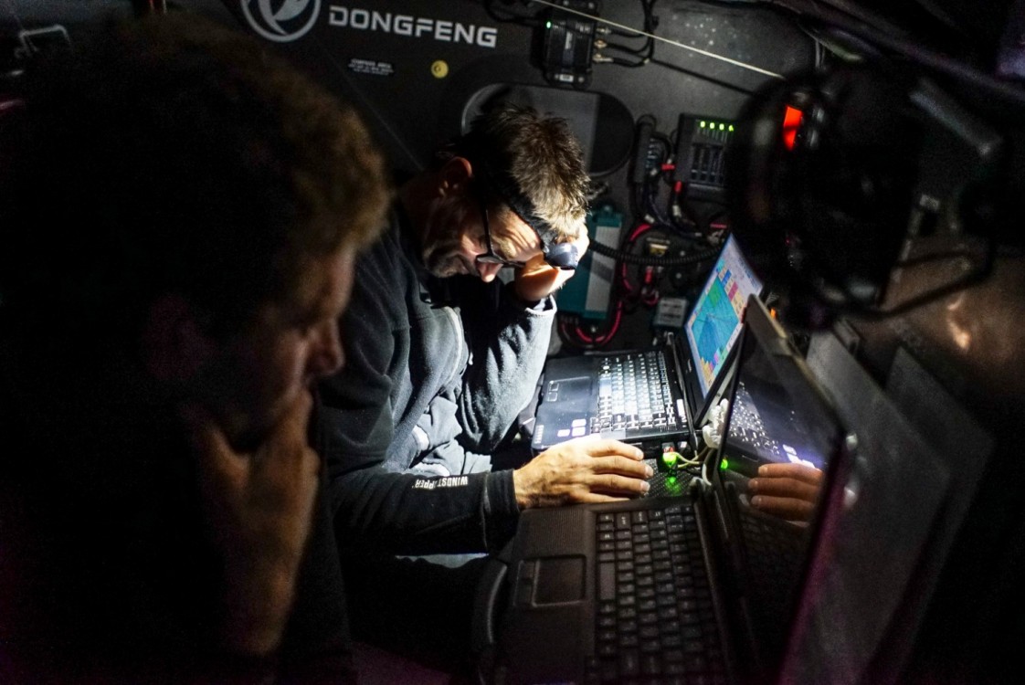 2014-15, Dongfeng Race Team, Leg7, OBR, VOR, Volvo Ocean Race, onboard, Pascal Bidegorry, down below, nav, navigation desk, device, laptop, quote