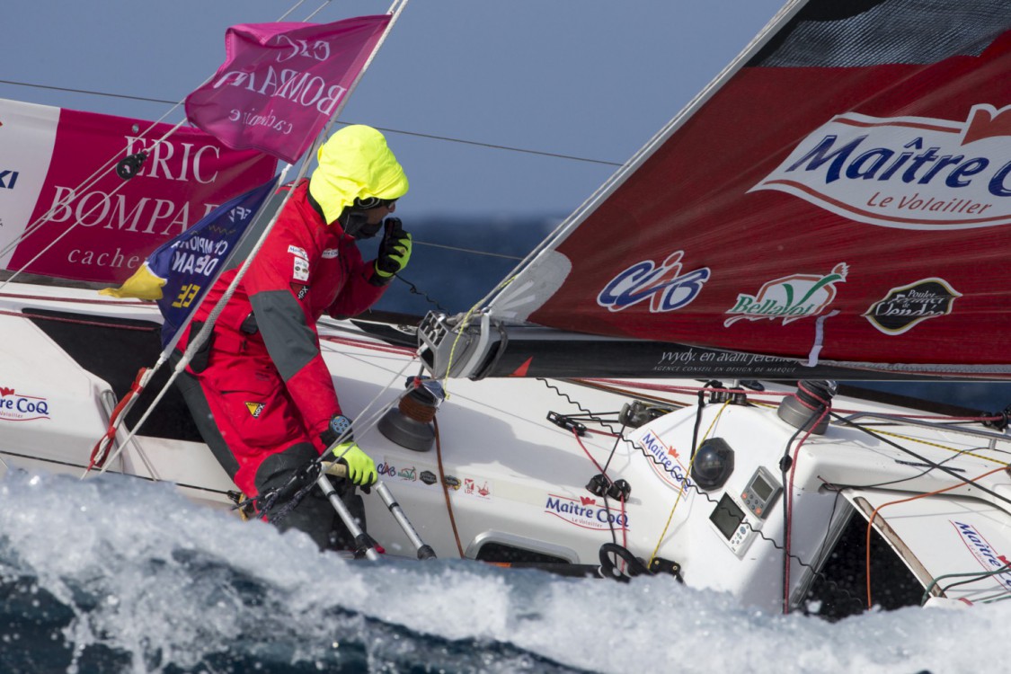 2015, ERIC BOMPARD, ETAPE 1, FIGARO, JEREMIE BEYOU, MAITRE COQ, SOLITAIRE DU FIGARO 2015, VOILE