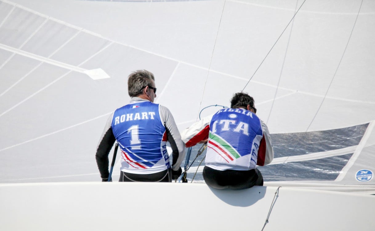 Grandson, Neuchatel Lake, Star, Star Class, Star Sailor League, Swiss, Switzerland, Vaud, Vertical, boat, color, country, country side, crew, dinghy, event, horizontal, hull, league, mats, monohull, one design, outdoor, race, racing, regatta, sail, sailing, sport, two men, water, wind, yacht, yachting