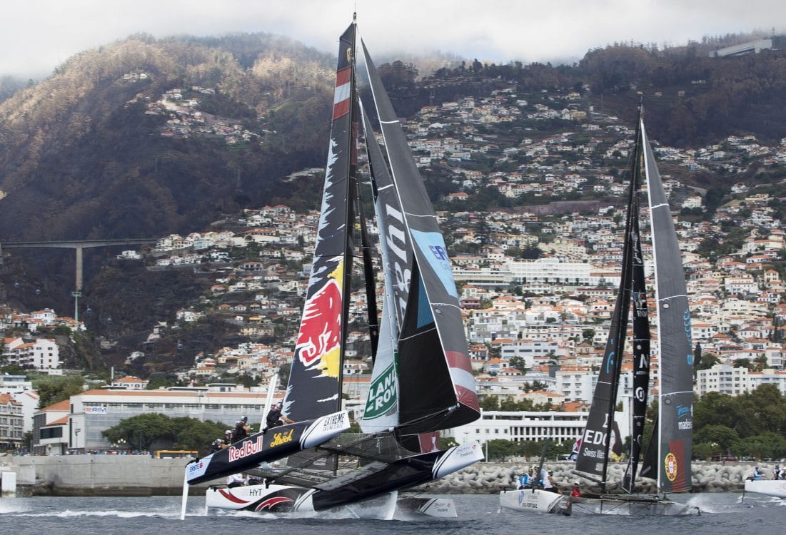 The Extreme Sailing Series 2016, Multihull, Foiling, Catamaran, GC32, Sailing, Racing, Day3, Alinghi, Crash