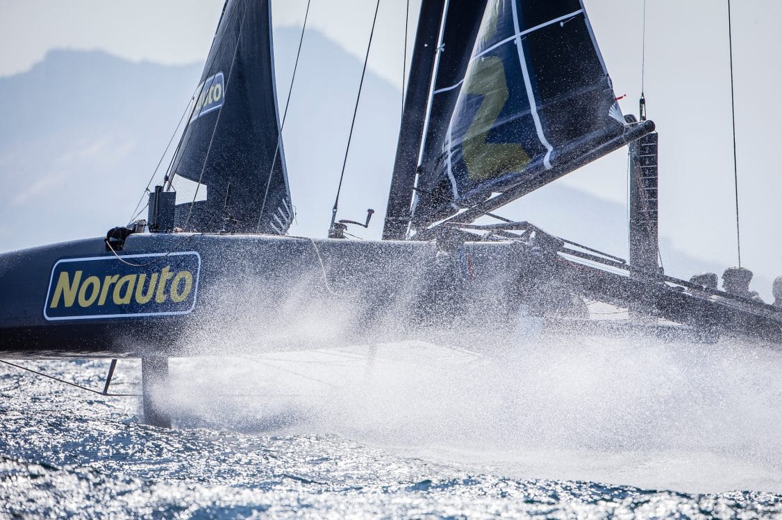 Adam Minoprio Arnaud Jarlegan Matthieu Vandame Nicolas Heintz Thierry Douillard, GC 32, GC 32 Racing Tour, GC 32 SOTOGRANDE, Multihull, NORAUTO, Sotogrande, catamarans, foil