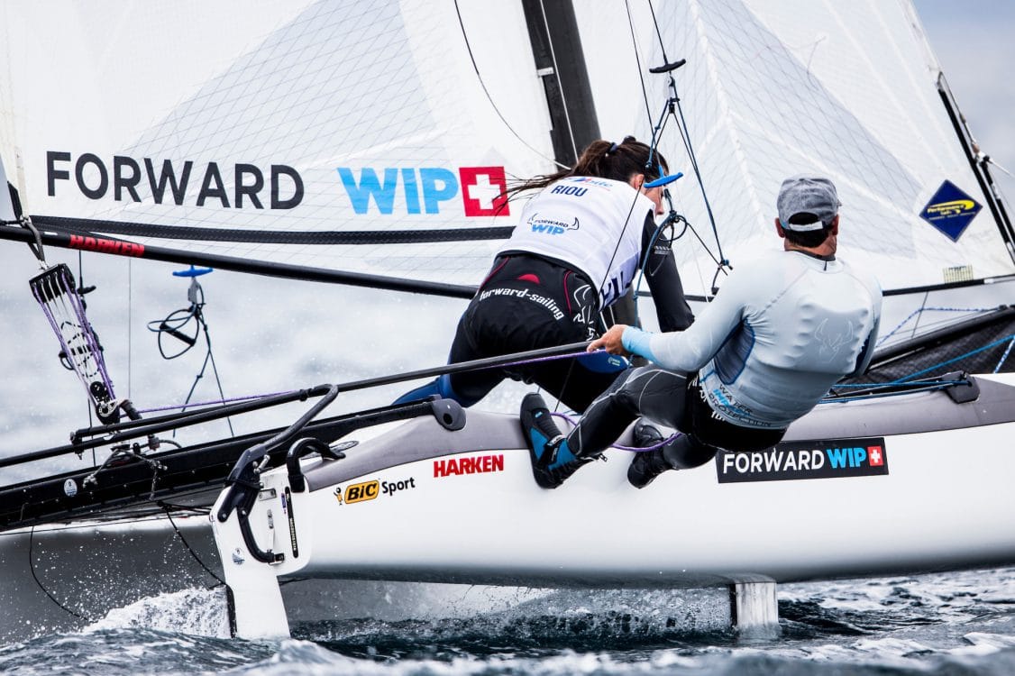 2017 World Cup Series Hyères, Classes, FRA 1 Billy Besson FRABB4 Amélie Riou FRAAR8, Nacra 17, Olympic Sailing, Pedro Martinez, Sailing Energy, World Cup Series Hyères 2017, World Sailing