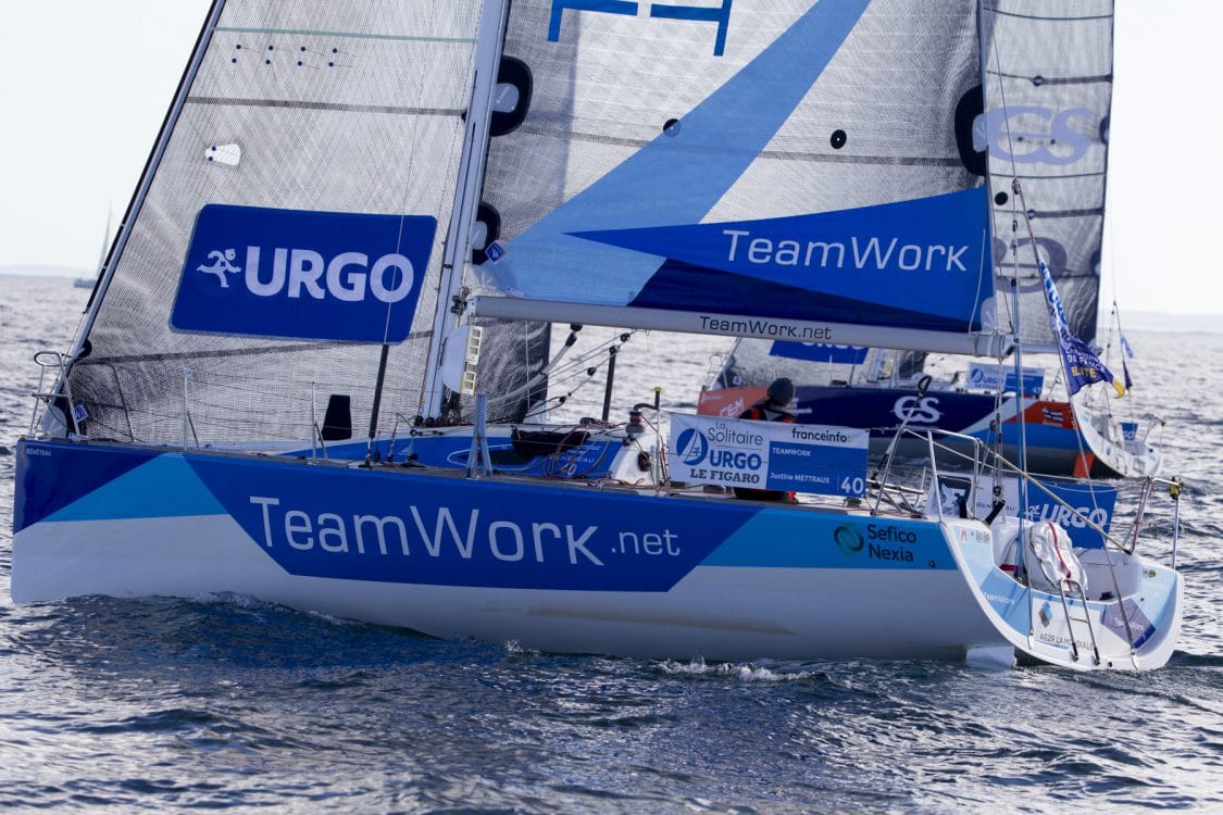 ETAPE 1, JUSTINE METTRAUX, SOLITAIRE URGO LE FIGARO 2017, TEAMWORK