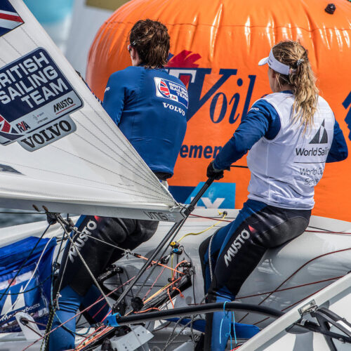 470 W, CLASSES, GBR 1 13 Hannah Mills (W) Eilidh McIntyre 470 Women, Olympic Sailing, Sailing Energy, World Cup Series Hyeres, World Sailing